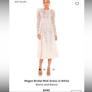 Bronx and Banco Megan Bridal Midi Dress in White